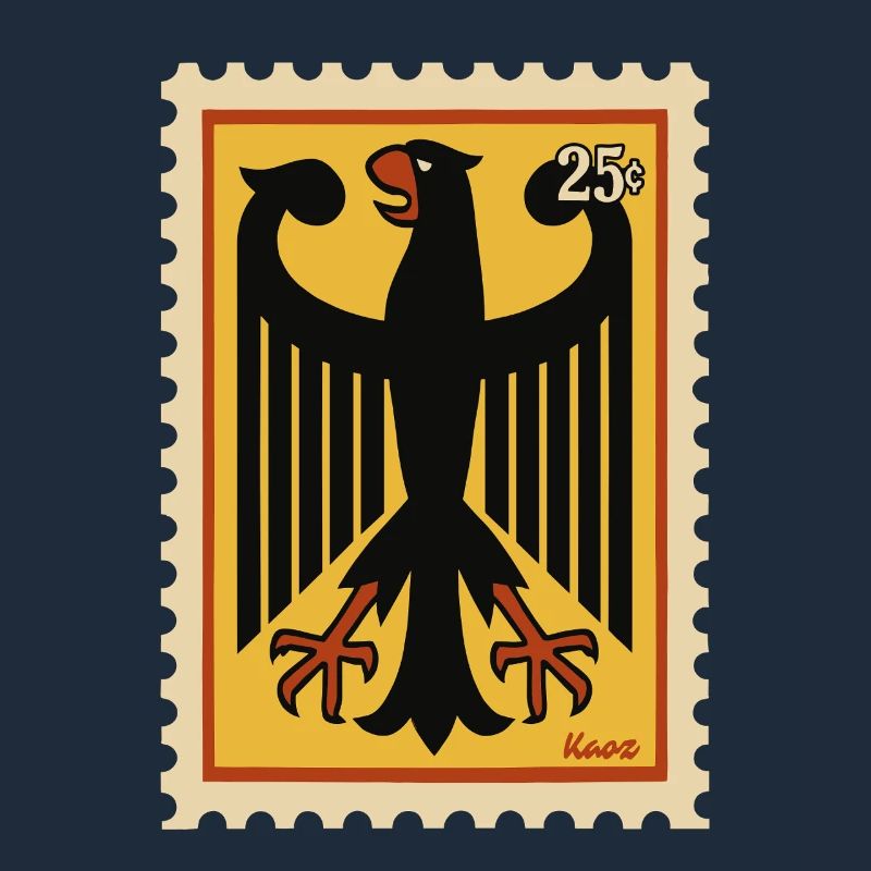 Graphic stamp with stylized eagle