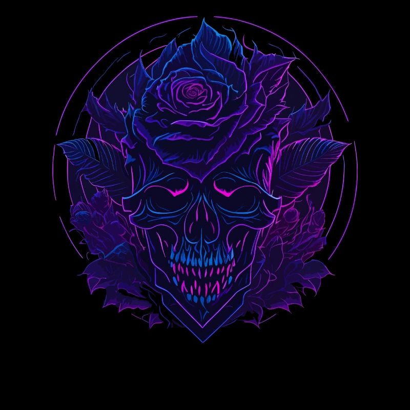 Neon Rosen Schädel EDM