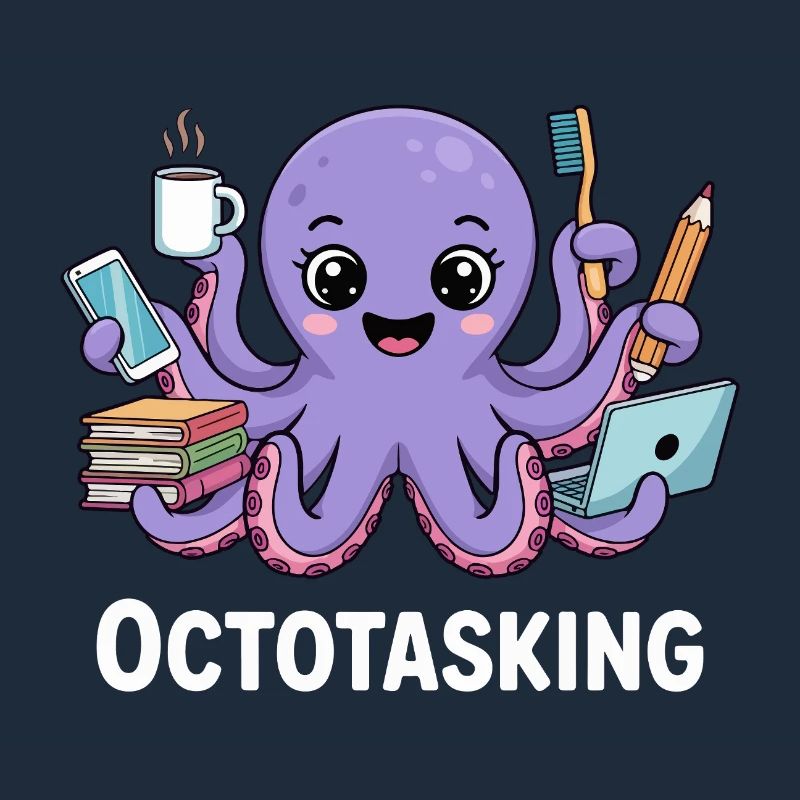 Octotasking Krake im Multitasking Modus