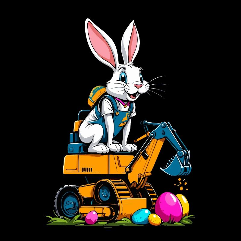 Osterhase Baggerfahrer Ostereier Baggern Lustiges