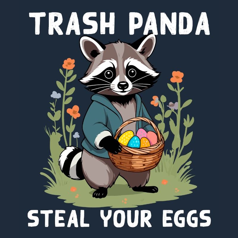 Funny raccoon Easter bunny Easter saying