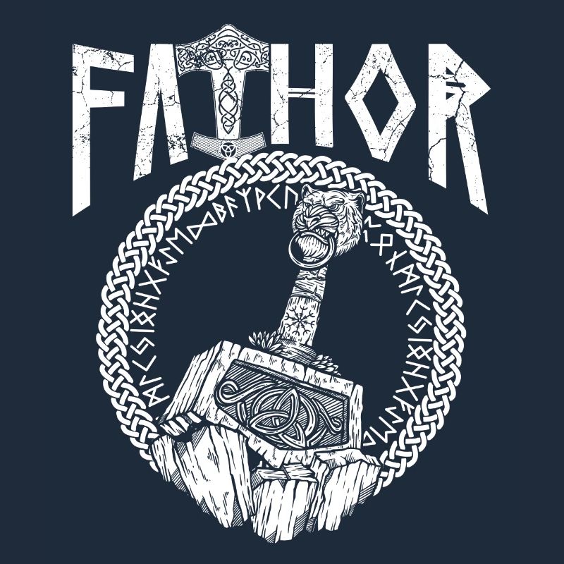 Nordischer Wikinger Papa Vathor Hammer Mjölnir