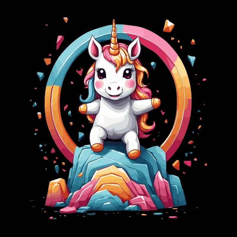 Lustige Einhörner Süßes Einhorn Mädchen