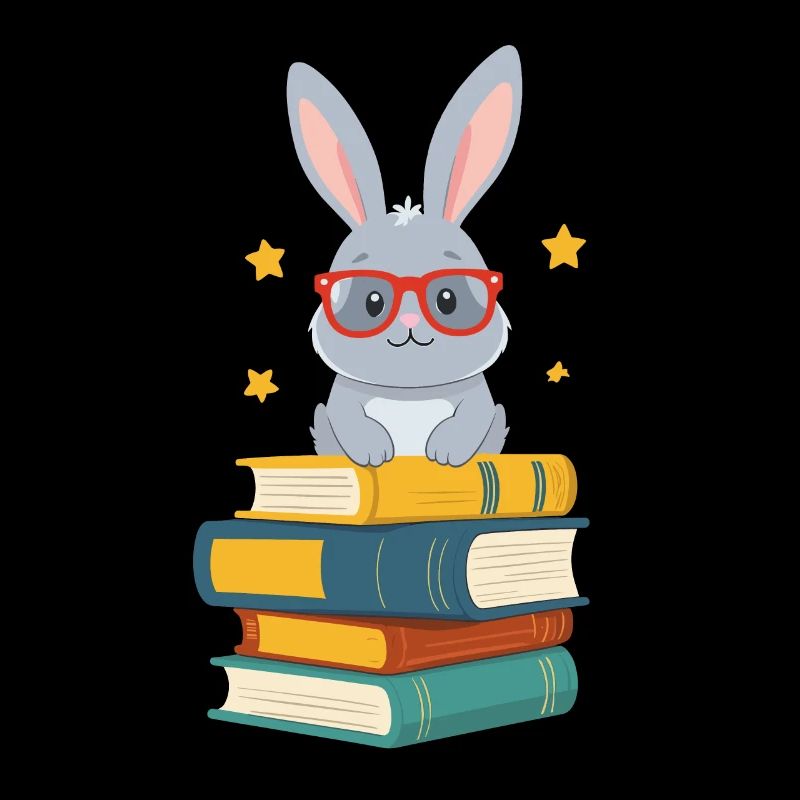 Lapin de lecture passionné de livres parfait