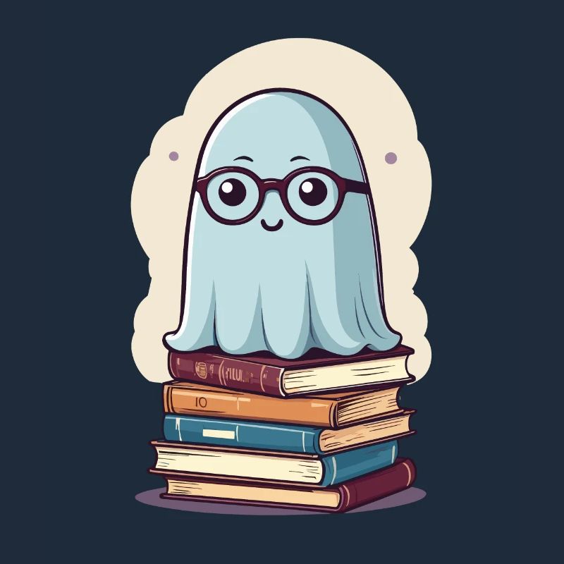 Reading Halloween Ghost Book Lover Style