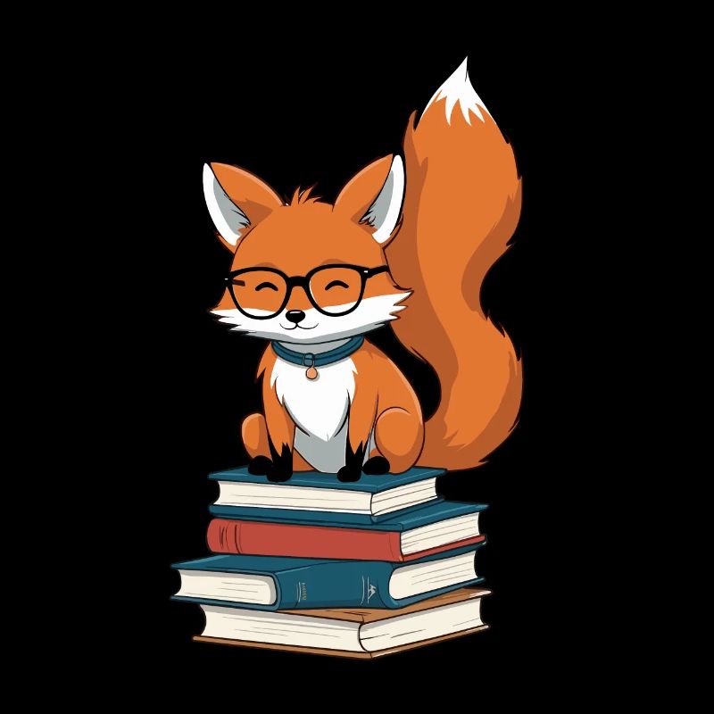 Cute Book Lover Funny Books Fox