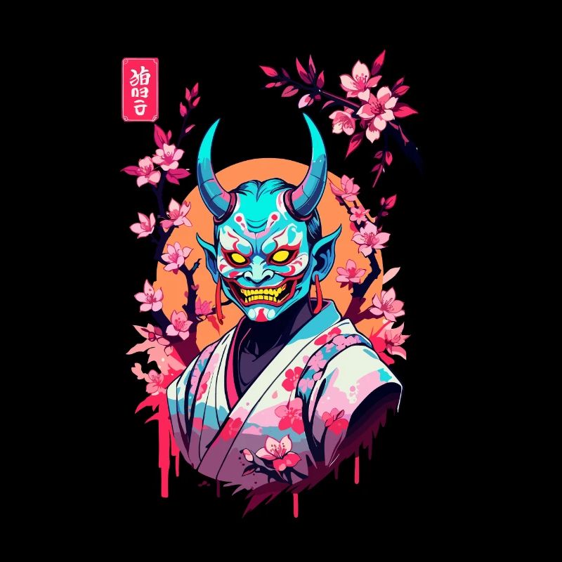 Oni Samurai Vaporwave Aesthetic Japan Kultur