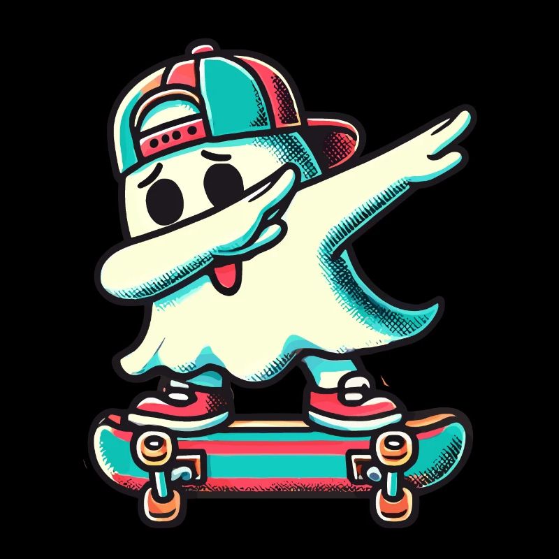 Planche à roulettes Dab Ghost Drôle Halloween