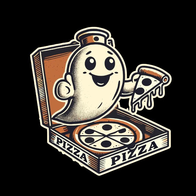 Pizza Ghost Funny Retro Halloween Costume