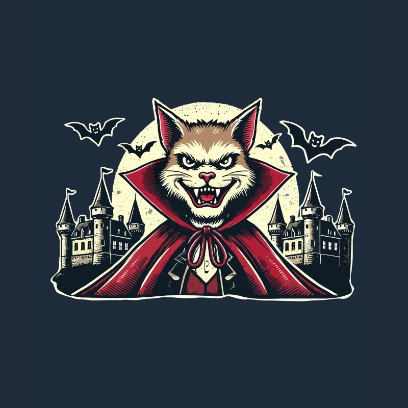 Chat vampire Chat d’Halloween mignon drôle