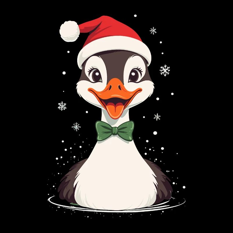 Canard de Noël avec chapeau de Noël