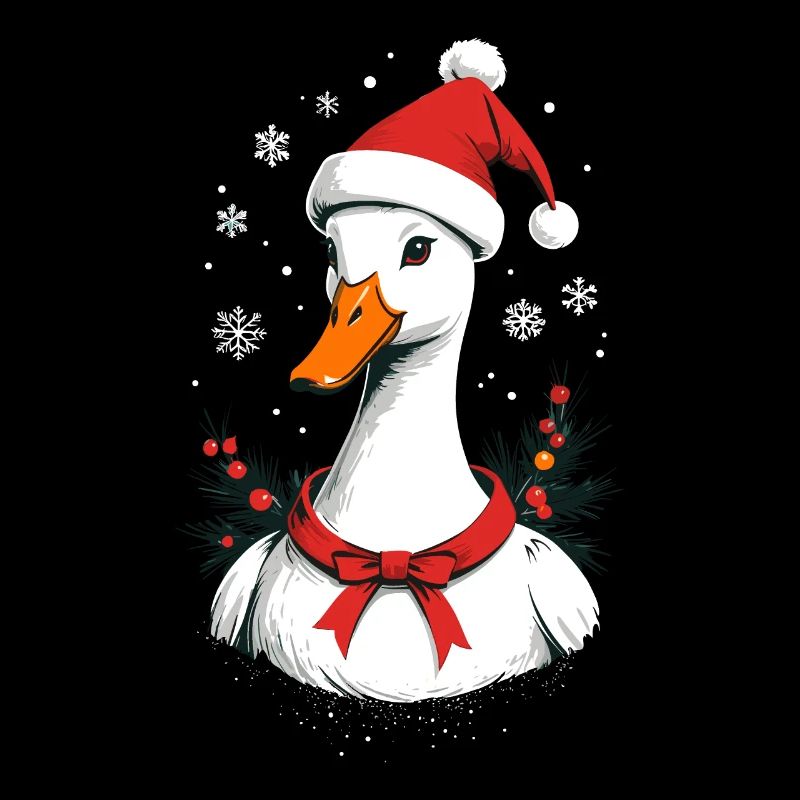 Christmas duck with cute Christmas hat