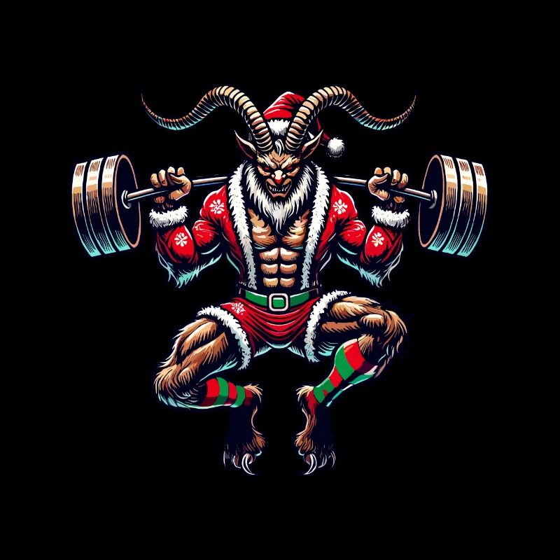 Christmas Krampus Bodybuilder Muscle Training