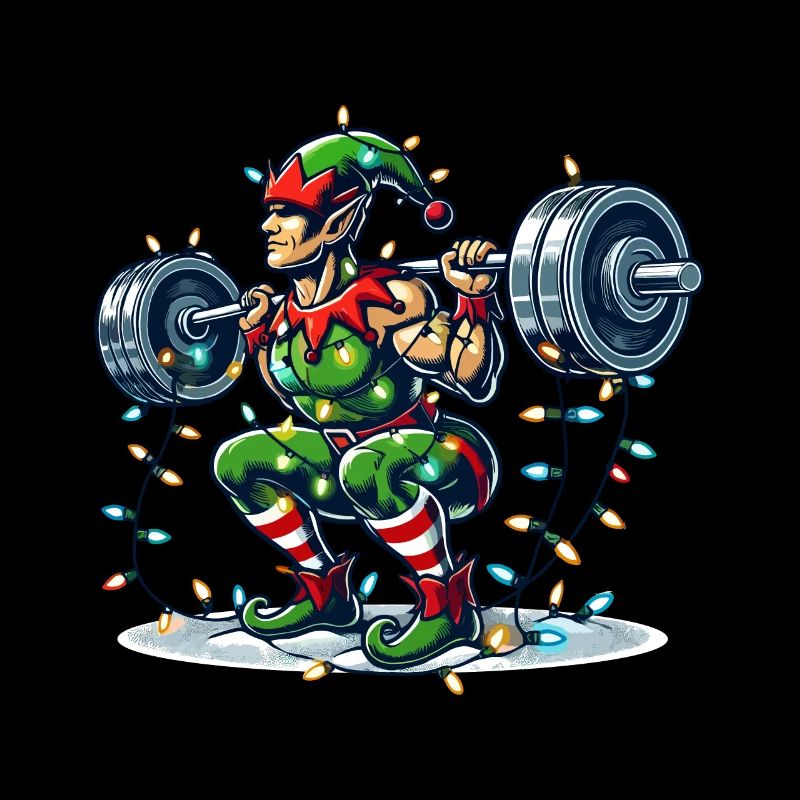 Christmas Muscle Building Elf Dumbbell Training
