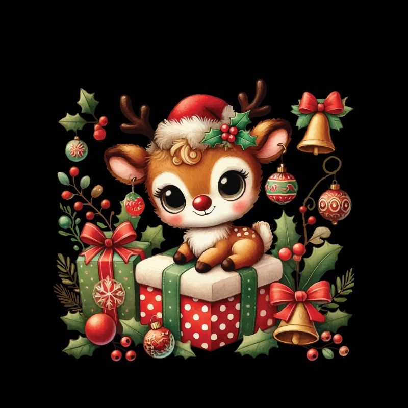 Mignon renne avec décoration de Noël
