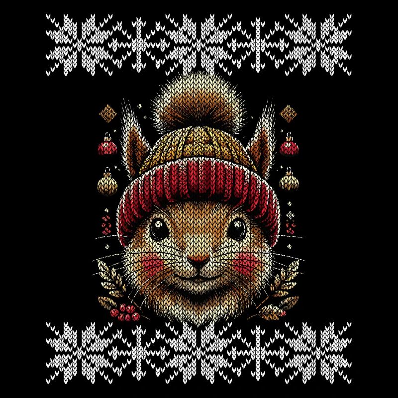 Winter Joy with Squirrel in Knitting Pattern