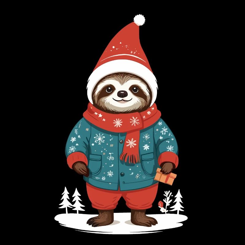 Gemütlicher Weihnachtsfaultier Winter Design