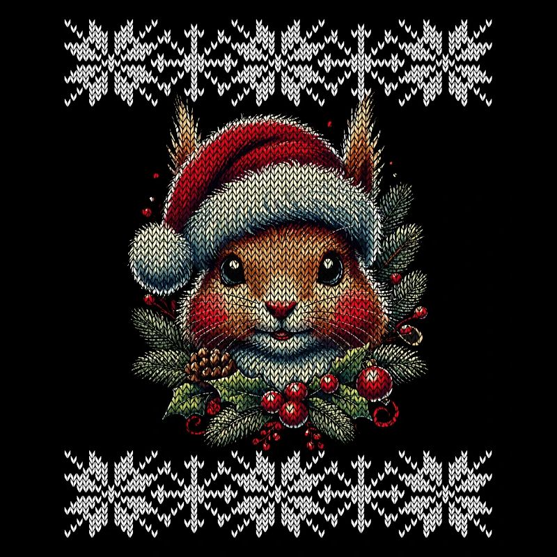 Weihnachtliches Eichhörnchen Mit Mütze