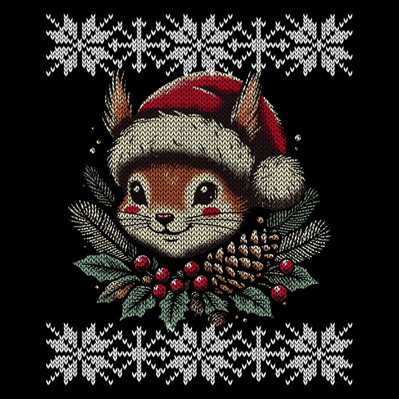 Weihnachtliches Eichhörnchen Strickmuster