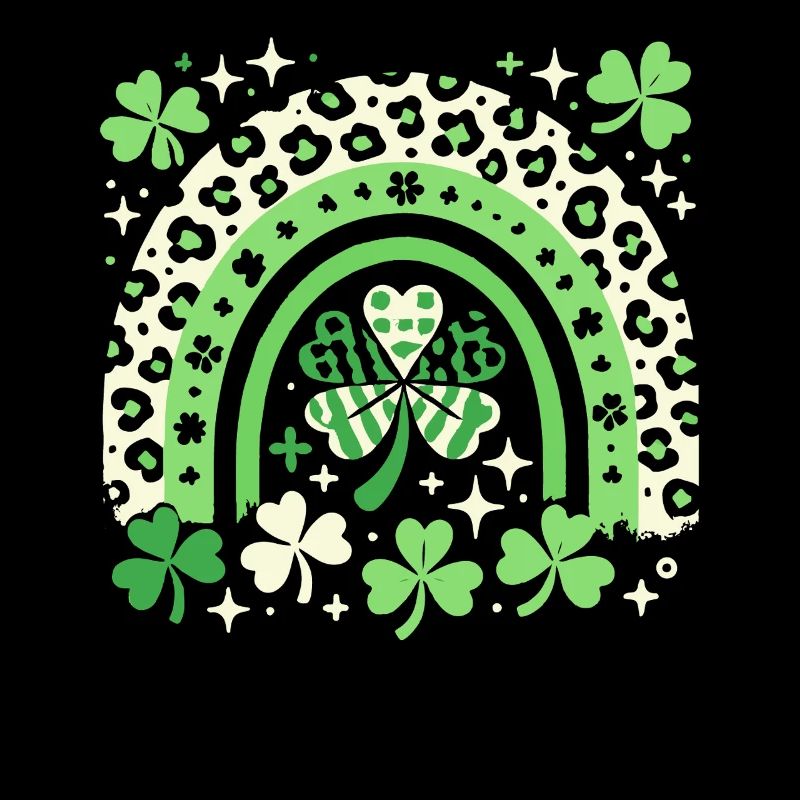 Saint-Patrick Trèfle porte-bonheur et arc-en-ciel