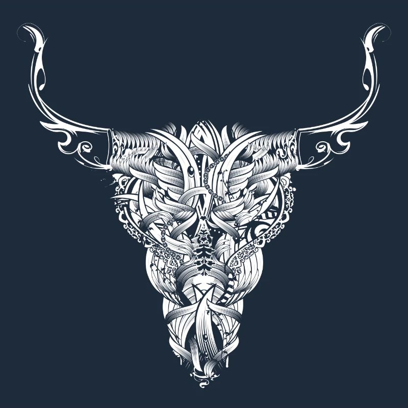 Tête de taureau - Blanc -