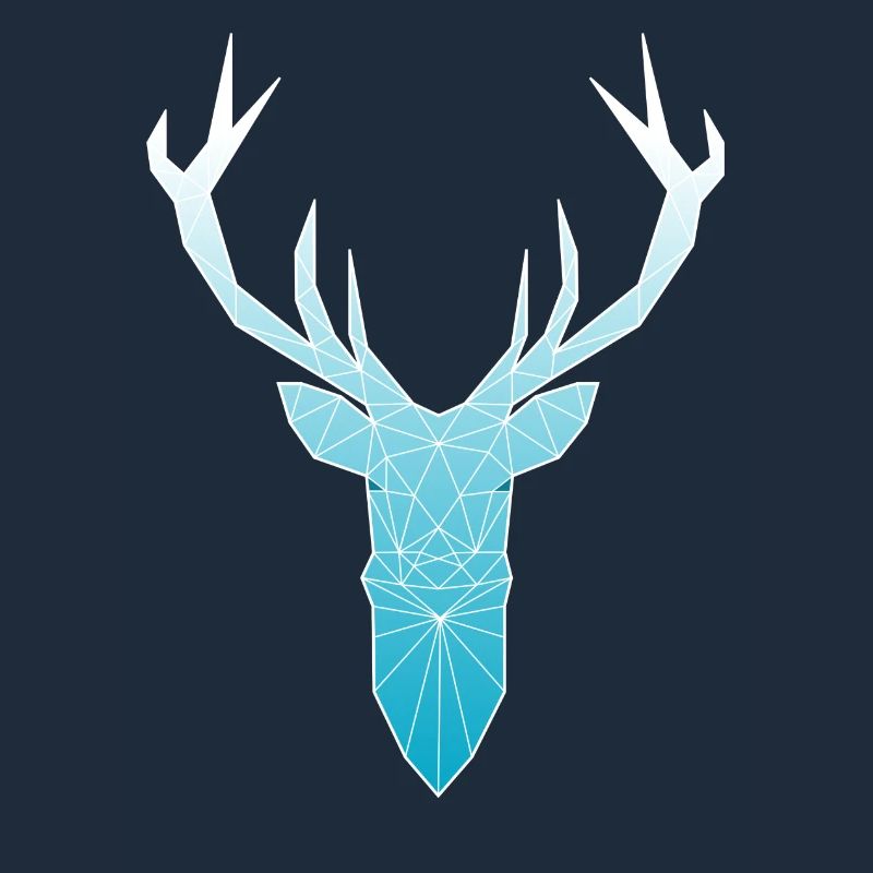 Tête de cerf dans la conception triangle (bleu clair)