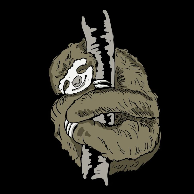 sloth nerd lazy slow chill hanging out tired nap