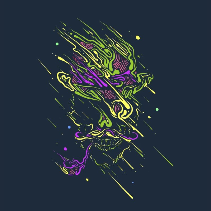 Glowing graffiti neon skull