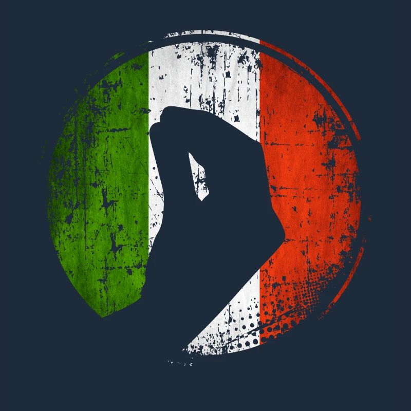 Drapeau italien avec un geste typique de la main