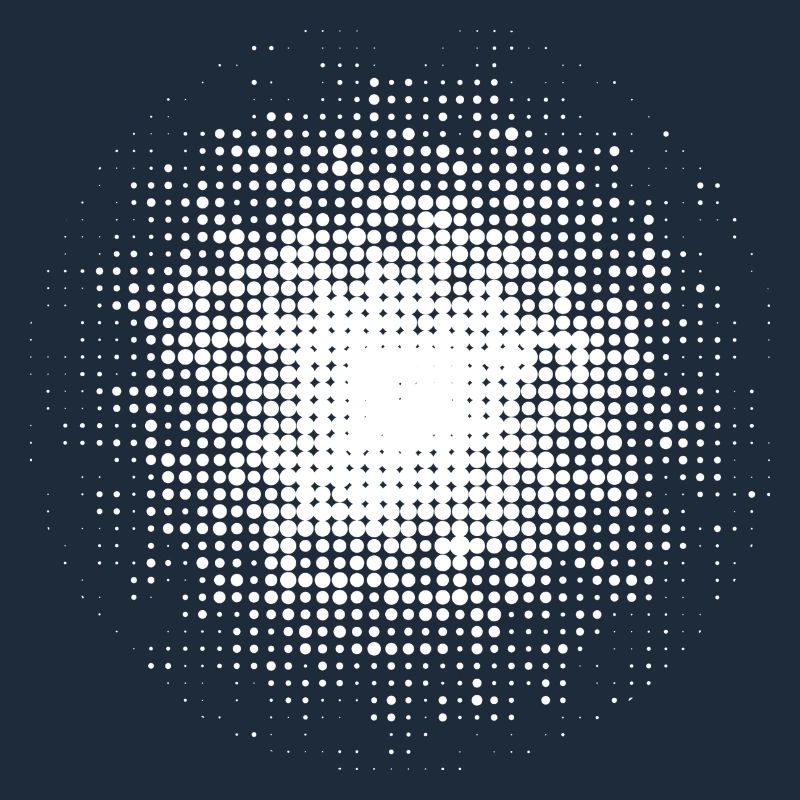 dotted round background white