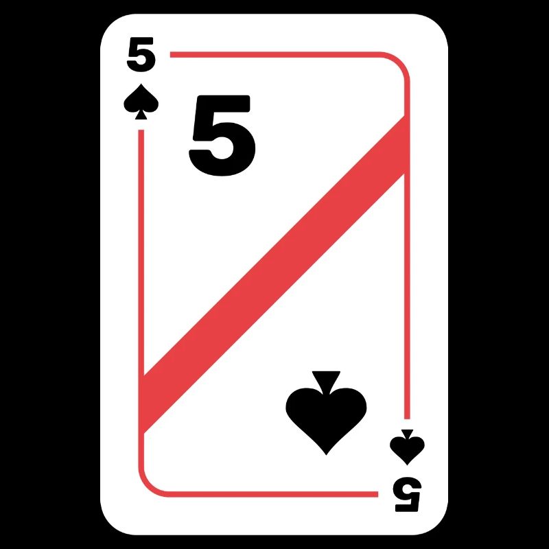 Five Spades Poker Card