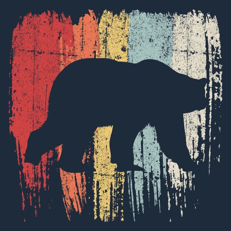 Bear Silhouette over Pastel Brush Strokes