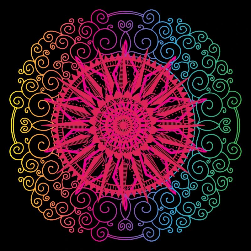 Rainbow Mandala Gradient Circle