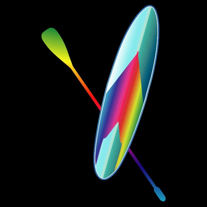 Stand up paddling colorful paddle board