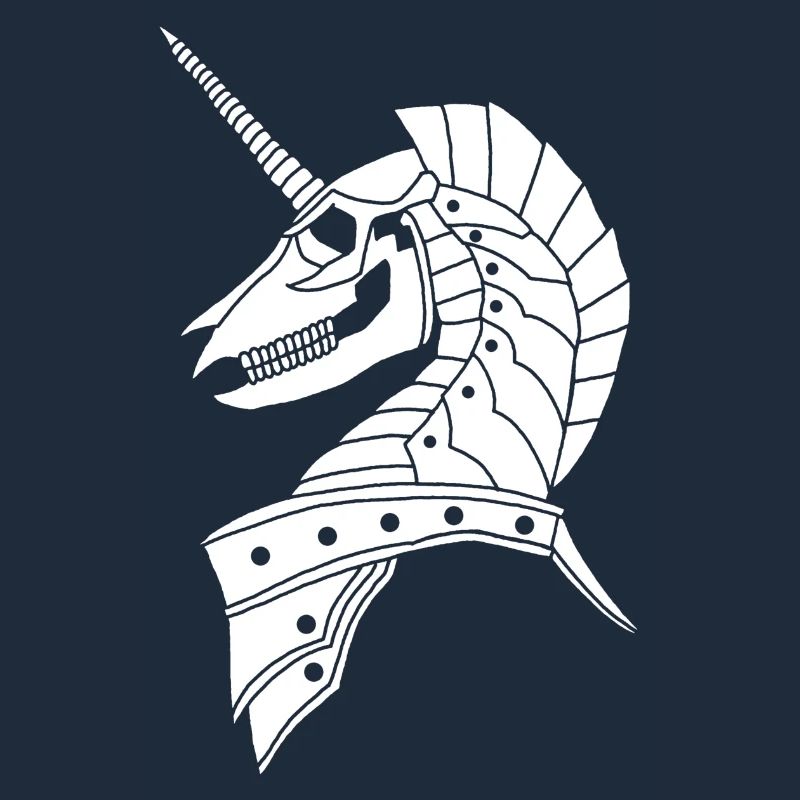 Weißes gotisches Einhorn