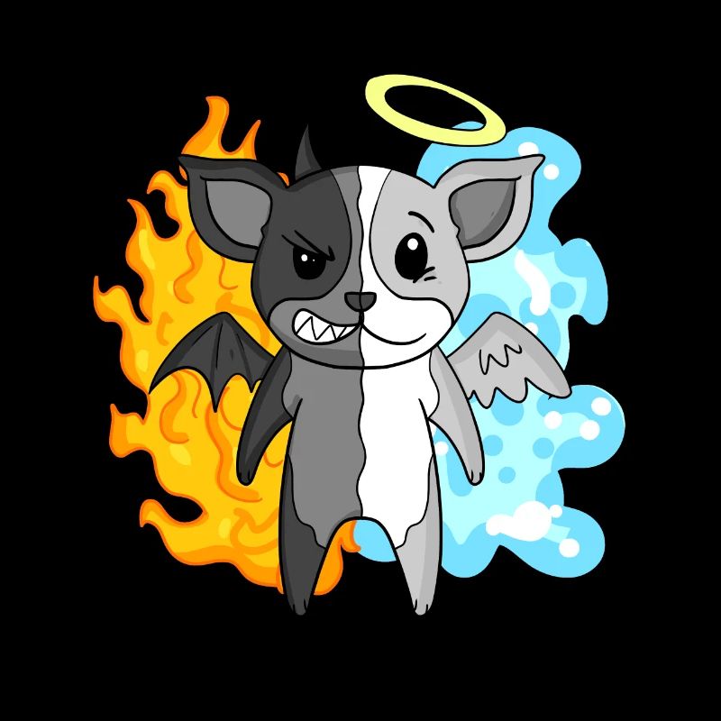 Dog Terrier - Angel and Devil