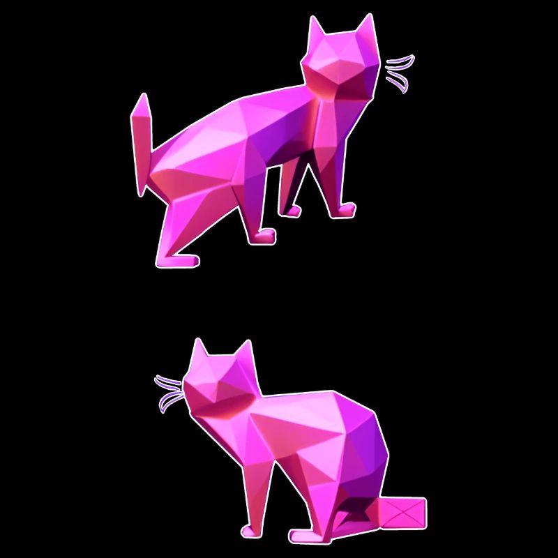 Pink Poly Cats Duo