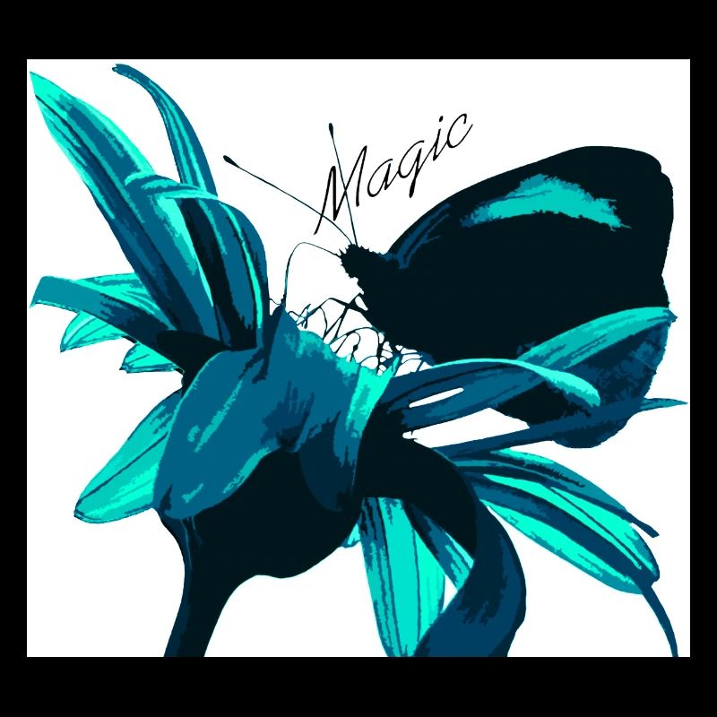 Teal Magic Flower Print