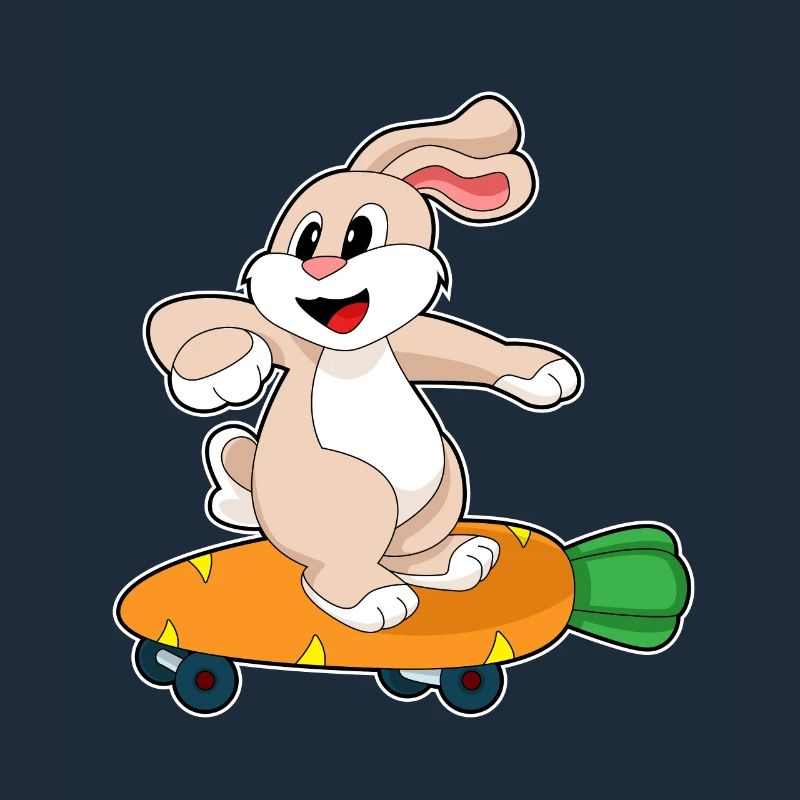 Rabbit Carrot Skateboard