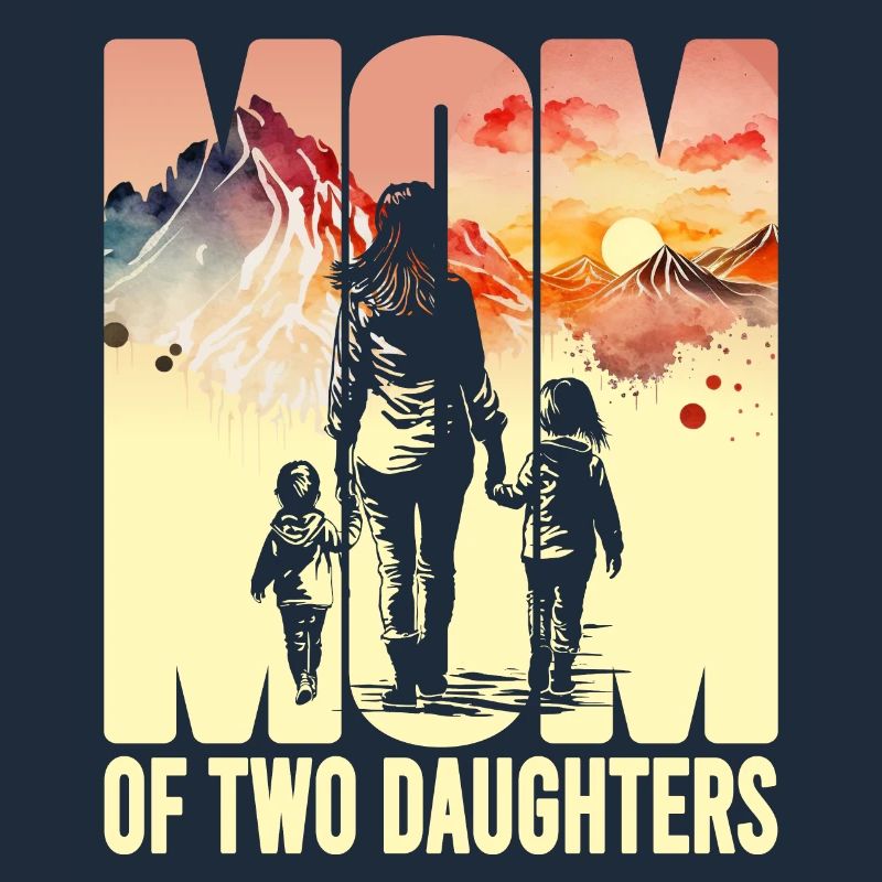 Mutter mit zwei Töchtern Muttertag Berge Mama Kind