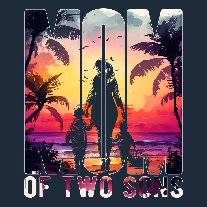 Mutter mit zwei Söhnen Muttertag Strand Mama Kind