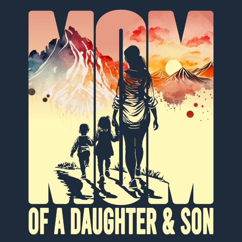 Mutter mit Tochter Sohn Muttertag Berge Mama Kind