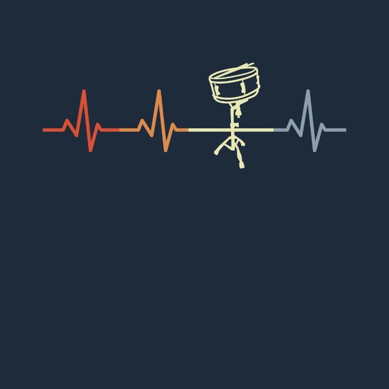 Drum player heart line