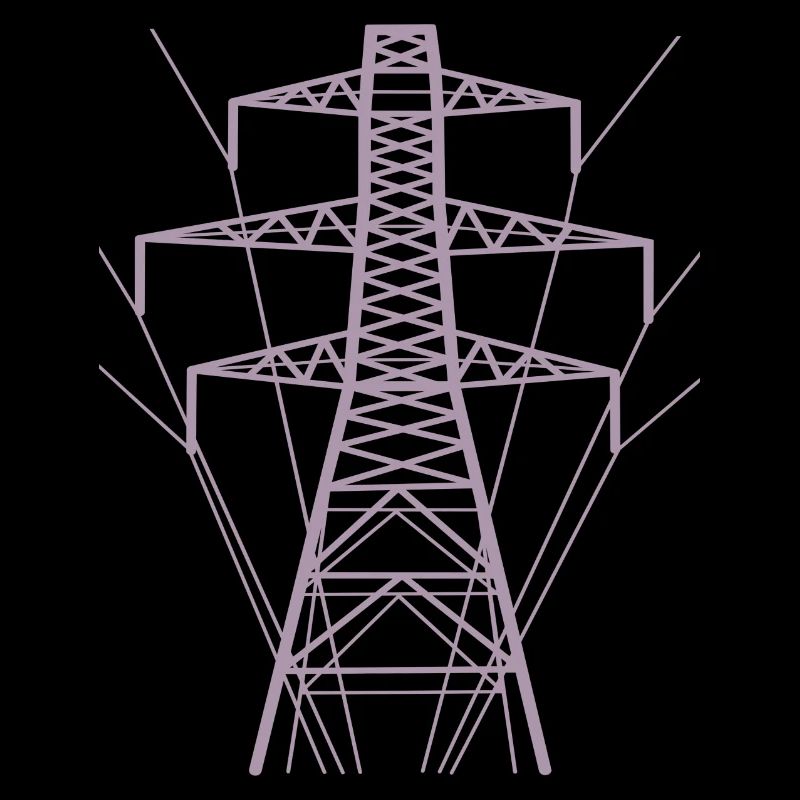 Weiße Strommast-Silhouette