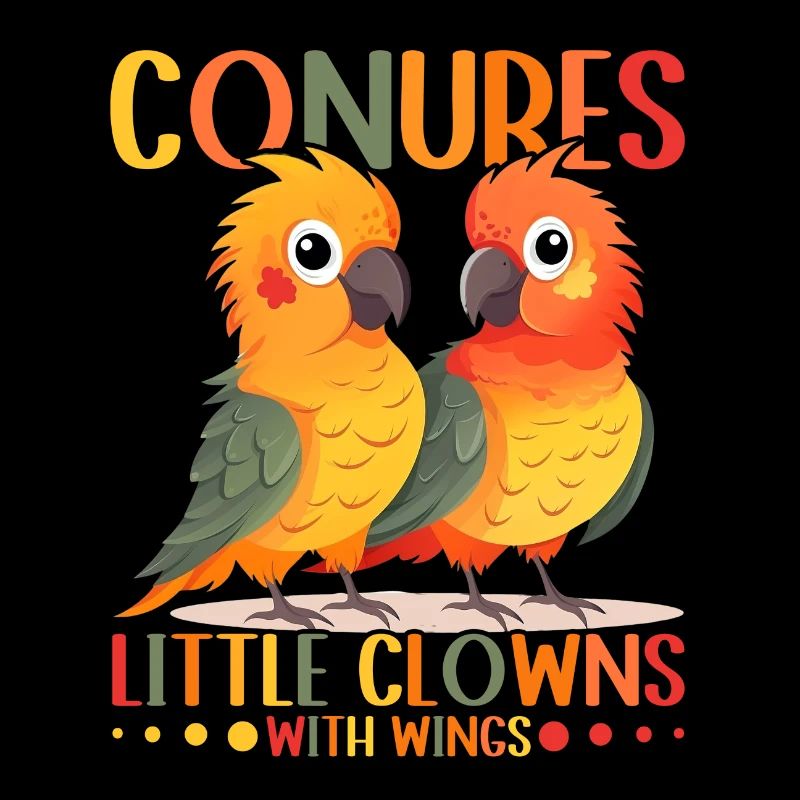 Perruches petits clowns avec des ailes Conure Design