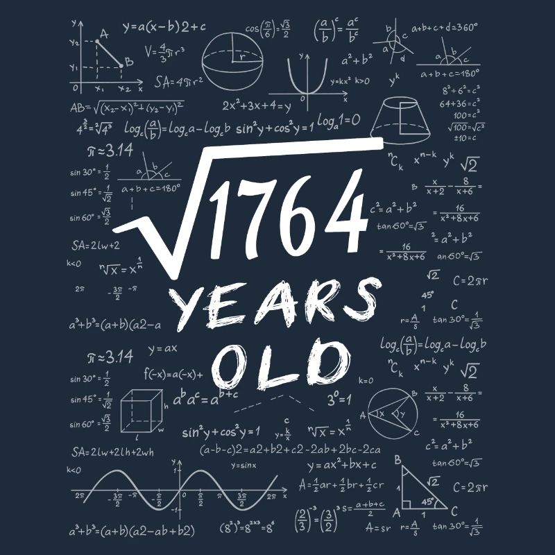 42e Anniversaire 42 ans Racine carrée de 1764 math