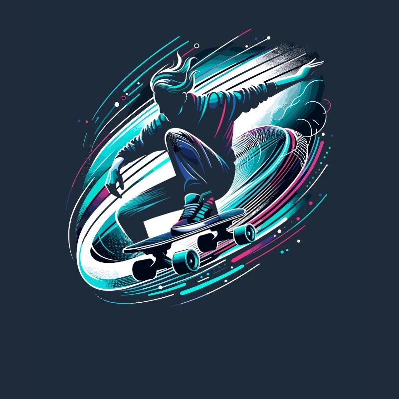 Longboarder auf Skateboard oder Longboard