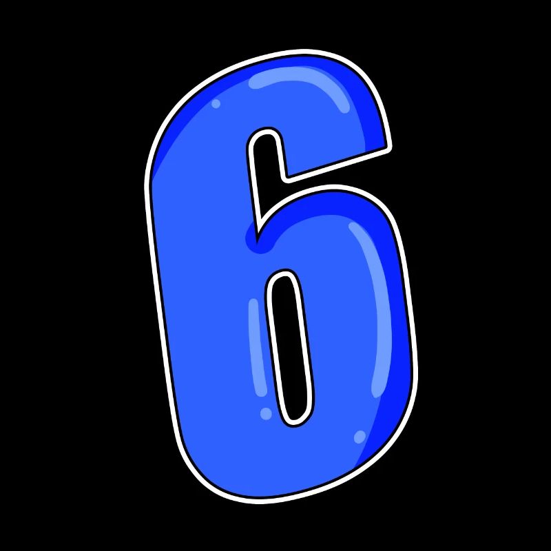 Zahl 6 Nummer