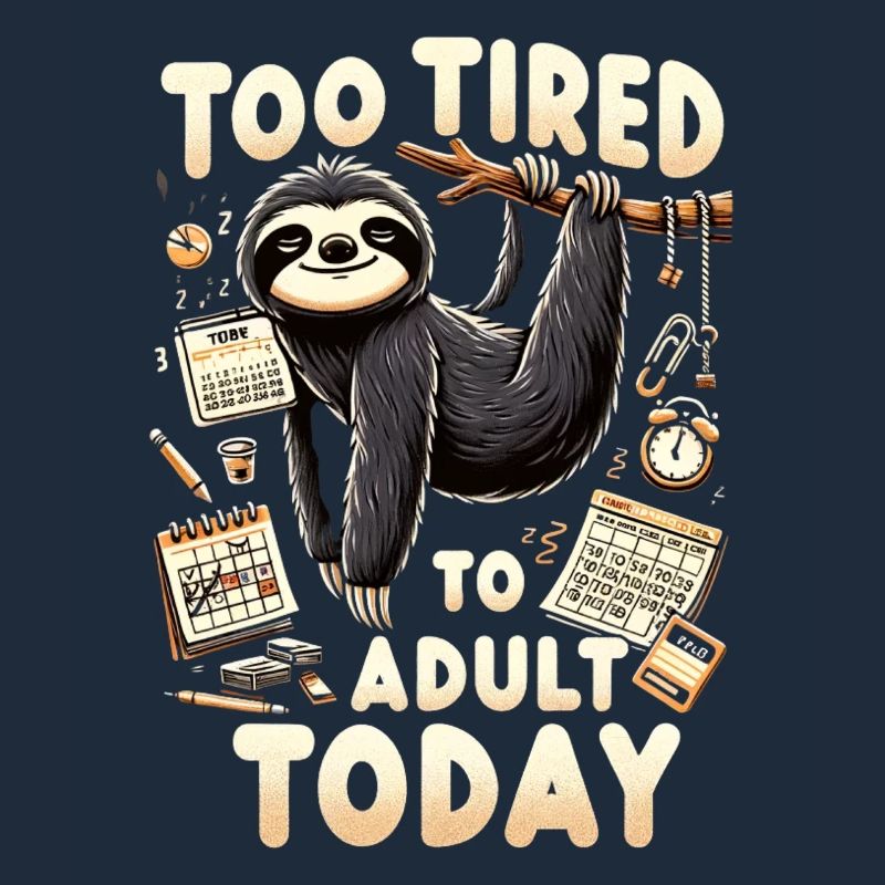 tired sloth hanging out on weekend –