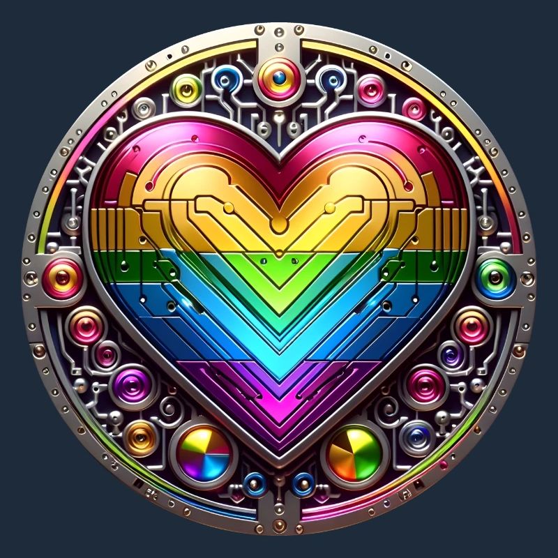 Metallic Rainbow Heart